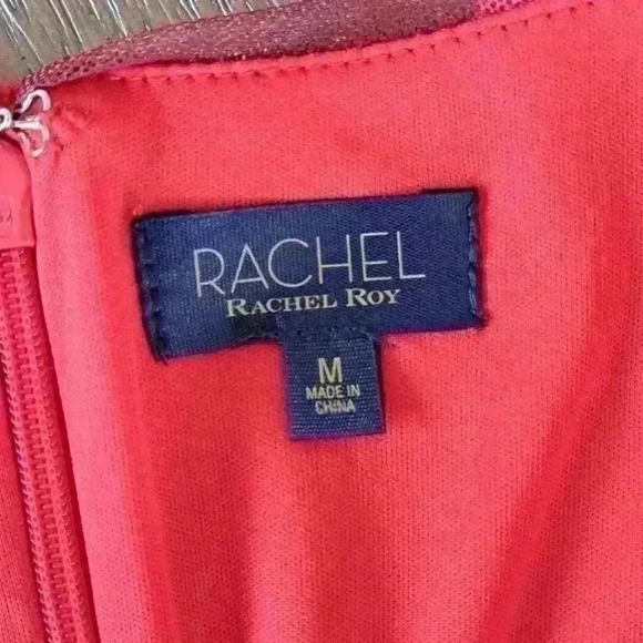 RACHEL Rachel Roy - Sleeveless Sequin Square Neck Dress - Pink Painted Abstract - Picture 7 of 9